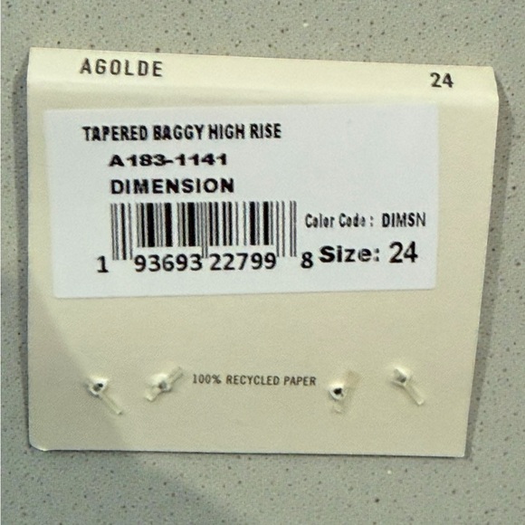 AGOLDE TAPERED BAGGY HIGH RISE BAGGY TAPER NWT MSRP $229 - Picture 6 of 6